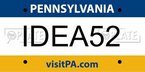 IDEA52 Pennsylvania License Plate