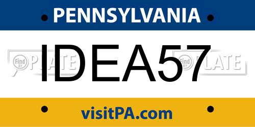 IDEA57 Pennsylvania License Plate