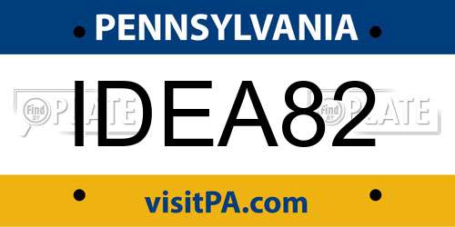 IDEA82 Pennsylvania License Plate