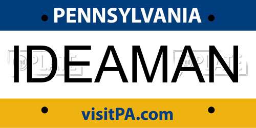 IDEAMAN Pennsylvania License Plate