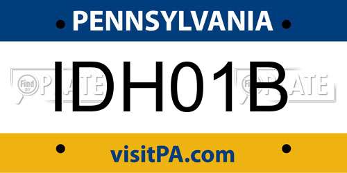 IDH01B Pennsylvania License Plate