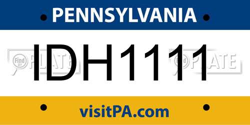 IDH1111 Pennsylvania License Plate