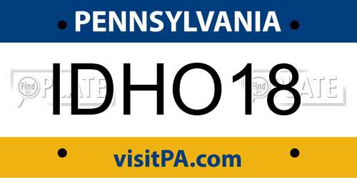IDHO18 Pennsylvania License Plate