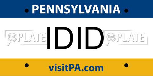 IDID Pennsylvania License Plate