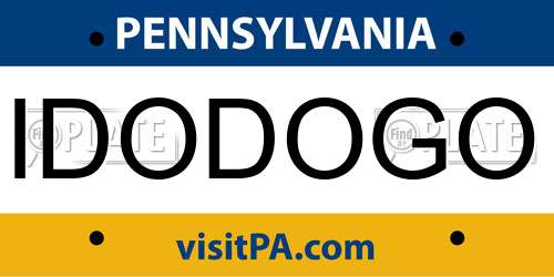 IDODOGO Pennsylvania License Plate