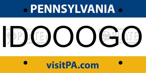 IDOOOGO Pennsylvania License Plate