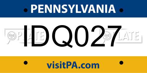 IDQ027 Pennsylvania License Plate
