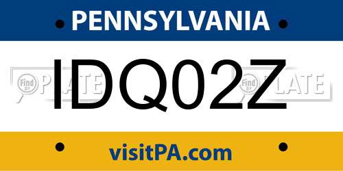 IDQ02Z Pennsylvania License Plate