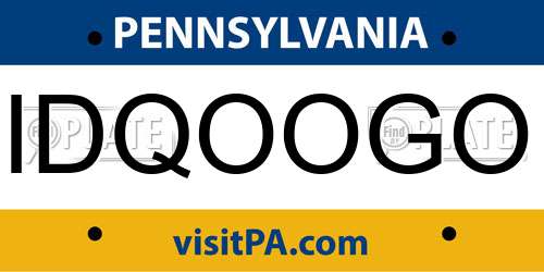 IDQOOGO Pennsylvania License Plate