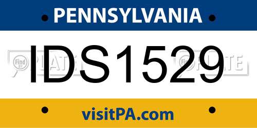 IDS1529 Pennsylvania License Plate