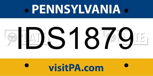 IDS1879 Pennsylvania License Plate
