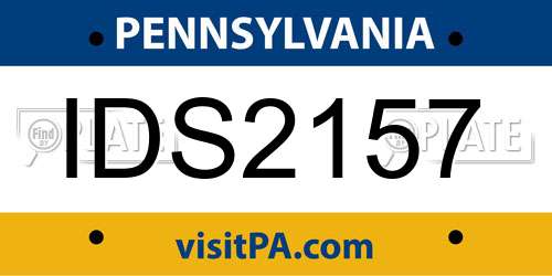 IDS2157 Pennsylvania License Plate