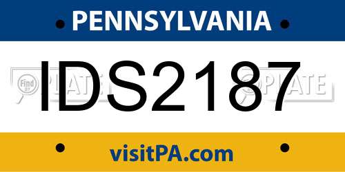 IDS2187 Pennsylvania License Plate