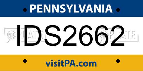 IDS2662 Pennsylvania License Plate