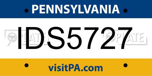IDS5727 Pennsylvania License Plate