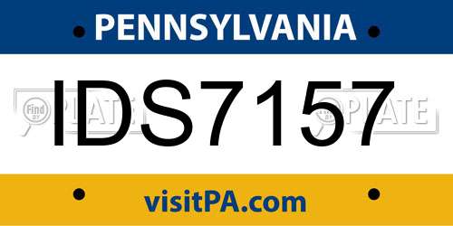 IDS7157 Pennsylvania License Plate
