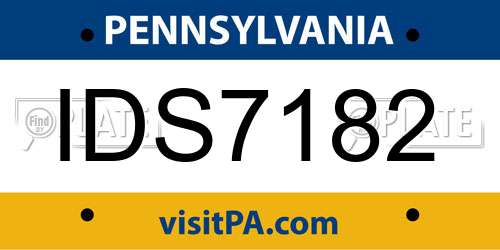 IDS7182 Pennsylvania License Plate
