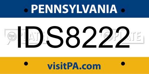 IDS8222 Pennsylvania License Plate