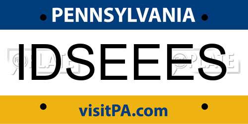 IDSEEES Pennsylvania License Plate