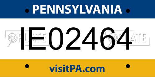 IE02464 Pennsylvania License Plate