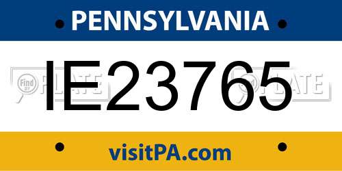 IE23765 Pennsylvania License Plate