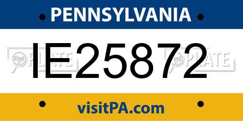 IE25872 Pennsylvania License Plate
