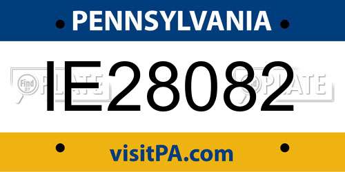 IE28082 Pennsylvania License Plate