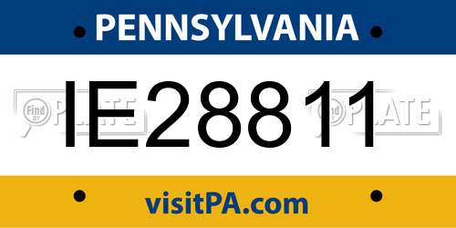 IE28811 Pennsylvania License Plate