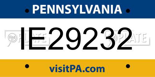 IE29232 Pennsylvania License Plate