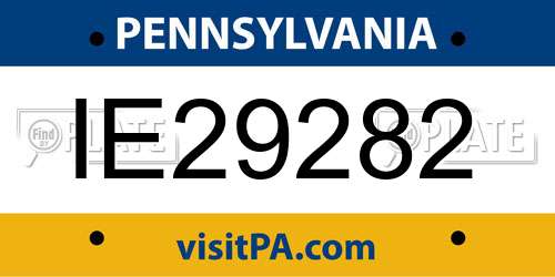 IE29282 Pennsylvania License Plate