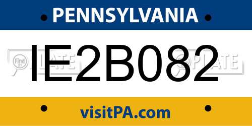 IE2B082 Pennsylvania License Plate