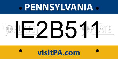 IE2B511 Pennsylvania License Plate