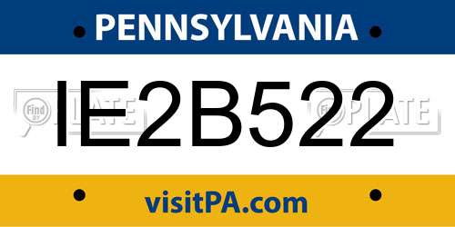 IE2B522 Pennsylvania License Plate