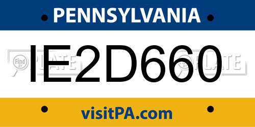 IE2D660 Pennsylvania License Plate