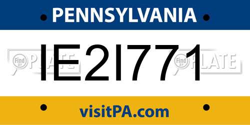 IE2I771 Pennsylvania License Plate