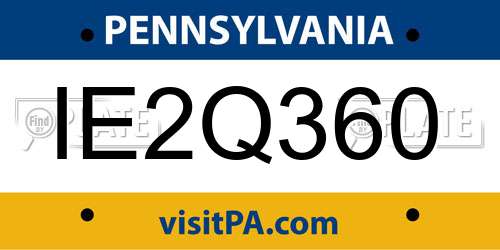 IE2Q360 Pennsylvania License Plate