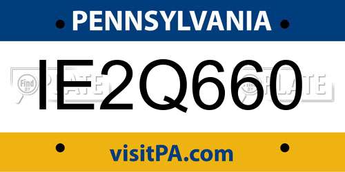 IE2Q660 Pennsylvania License Plate