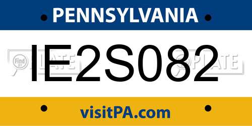 IE2S082 Pennsylvania License Plate
