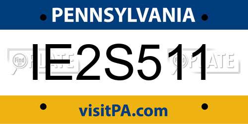 IE2S511 Pennsylvania License Plate