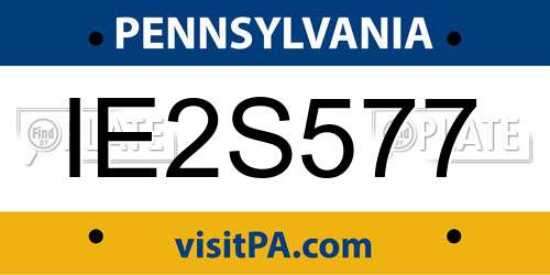 IE2S577 Pennsylvania License Plate