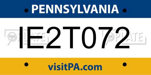IE2T072 Pennsylvania License Plate