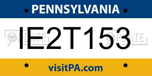 IE2T153 Pennsylvania License Plate