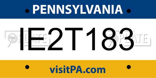 IE2T183 Pennsylvania License Plate