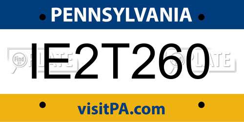 IE2T260 Pennsylvania License Plate