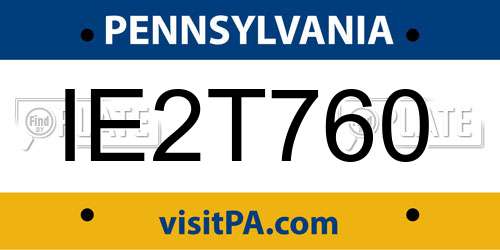 IE2T760 Pennsylvania License Plate