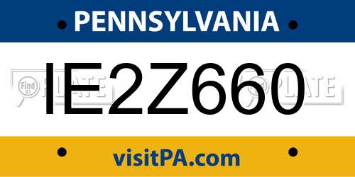 IE2Z660 Pennsylvania License Plate