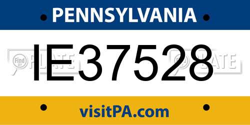 IE37528 Pennsylvania License Plate
