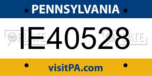 IE40528 Pennsylvania License Plate