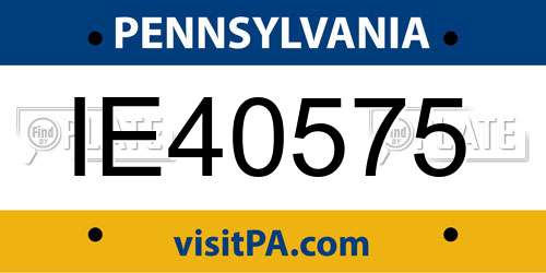 IE40575 Pennsylvania License Plate