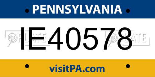 IE40578 Pennsylvania License Plate